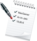 MacGamer 4x im Jahr 19,80 €