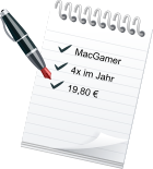 MacGamer 4x im Jahr 19,80 €